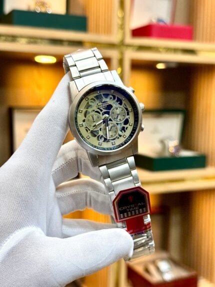 CRYSTAL TIME Quartz Movement Watch – Elegant & Reliable Timepiece