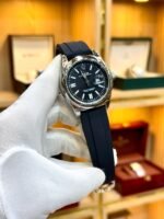 Rolex second copy quartz watch with date and silicone strap